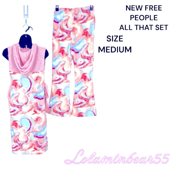 FREE PEOPLE MOVEMENT ALL THAT BRIGHT OPEN SIDE 2 PIECE SET NEW W/TAGS SZ MEDIUM - Picture 2 of 10